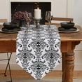 thumbnail image 2 of Cotton Linen Table Runners Halloween Skull Back and White Printed Kitchen Dining Burlap Table Decoration for Home Party Decor 13 x 90 Inch, 2 of 8