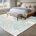 thumbnail image 5 of Blue Coastal Coral 5'x7' Area Rug, Summer Beach Ocean Abstract Art Washable Non-Slip Soft Rugs, Low-Pile Large Carpet for Living Room Bedroom Dining Room, Non-Shedding Accent Rug, 5 of 9
