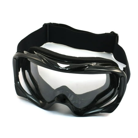 - Unique Bargains Cycling Winter Eye Wearing Clear Lens Protected Glasses Ski Goggles Black