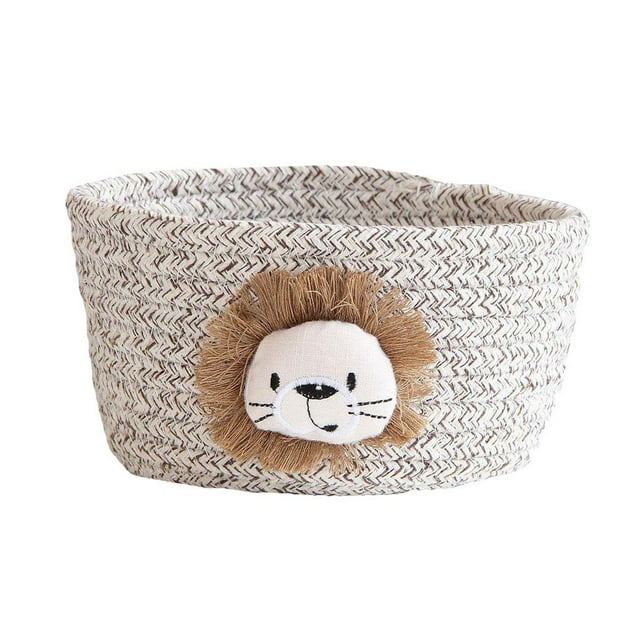 Cesta de almacenamiento tejida a mano con cordón de algodón para escritorio, organizador de juguetes y otros objetos, 16 x 9 cm León de Bown gris