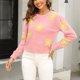 thumbnail image 4 of Gibobby Suéter casual mujer, Suéter Ligero de Cuello Redondo Suéter para Mujer, para otoño e invierno(Rosa,M), 4 of 5