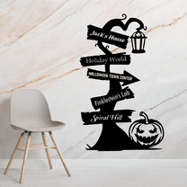 Nightmare Before Christmas Pathway Signage Cartoon Wall Sticker Art Decal for Girls Boys Room Bedroom Nursery Kindergarten House Fun Home Decors Stickers Wall Art Vinyl Decoration Size (10x6 inch)