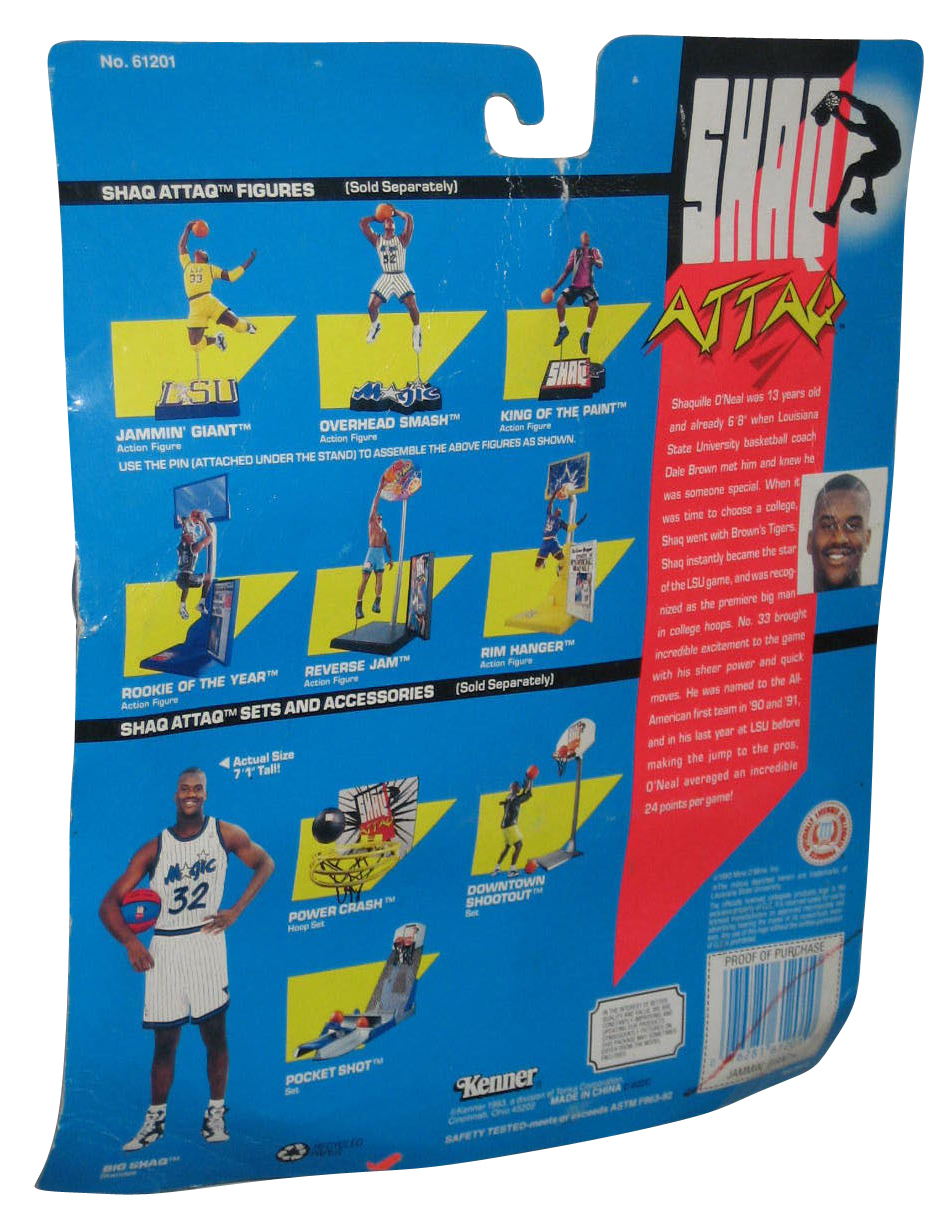 NBA Basketball Shaq Attaq Jammin Giant Over The Top Kenner Figure