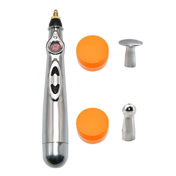 Bolígrafo de energía de acupuntura con cabezal de ador de cuerpo de energía eléctrico Bolígrafo con 3 cabezas Jinwen Pluma de acupuntura electrónica