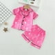 thumbnail image 2 of Odeerbi 2-6 Años Niño Niña Pijama de Verano de Satén Con Solapa Con Muesca Camisa de Manga Corta Con Estampado de San Valentín Conjunto de Pijama de Seda, 2 of 3