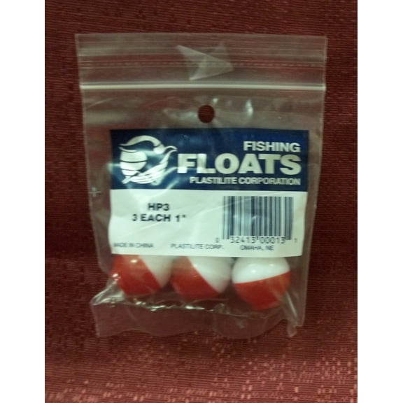 Plastilite HP4 Round Plastic Float 1-1/4" Red And White 3 Per Pack