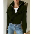 thumbnail image 6 of FreshPretty Women’s Casual Long Sleeve Half Zip Pullover Sweaters Solid V Neck Collar Ribbed Knitted Loose Slouchy Jumper Tops, 6 of 7
