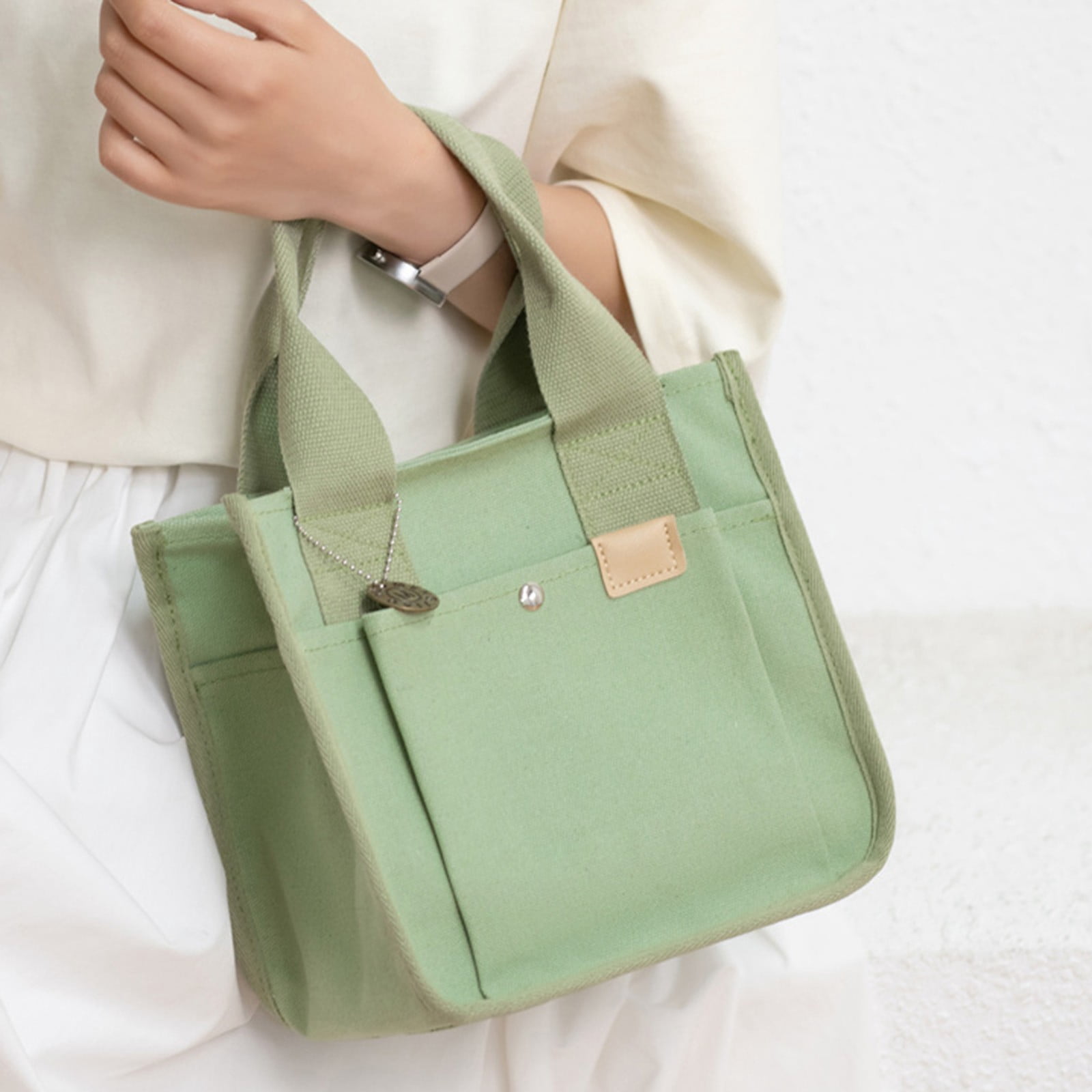 Canvas Tote Bags for Women Small Totes Bags with Zipper Lightweight Purse Pockets Large Shoulder Handbag