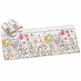 thumbnail image 2 of Hallway Runner Rug 2'x6', Spring Flowers Kitchen Runner Rugs Non-Slip Carpet Mats, Botanical Floral Butterfly Wooden Grain Bedside Rugs Runners Washable Floor Carpet for Bathroom Laundry Room, 2 of 8