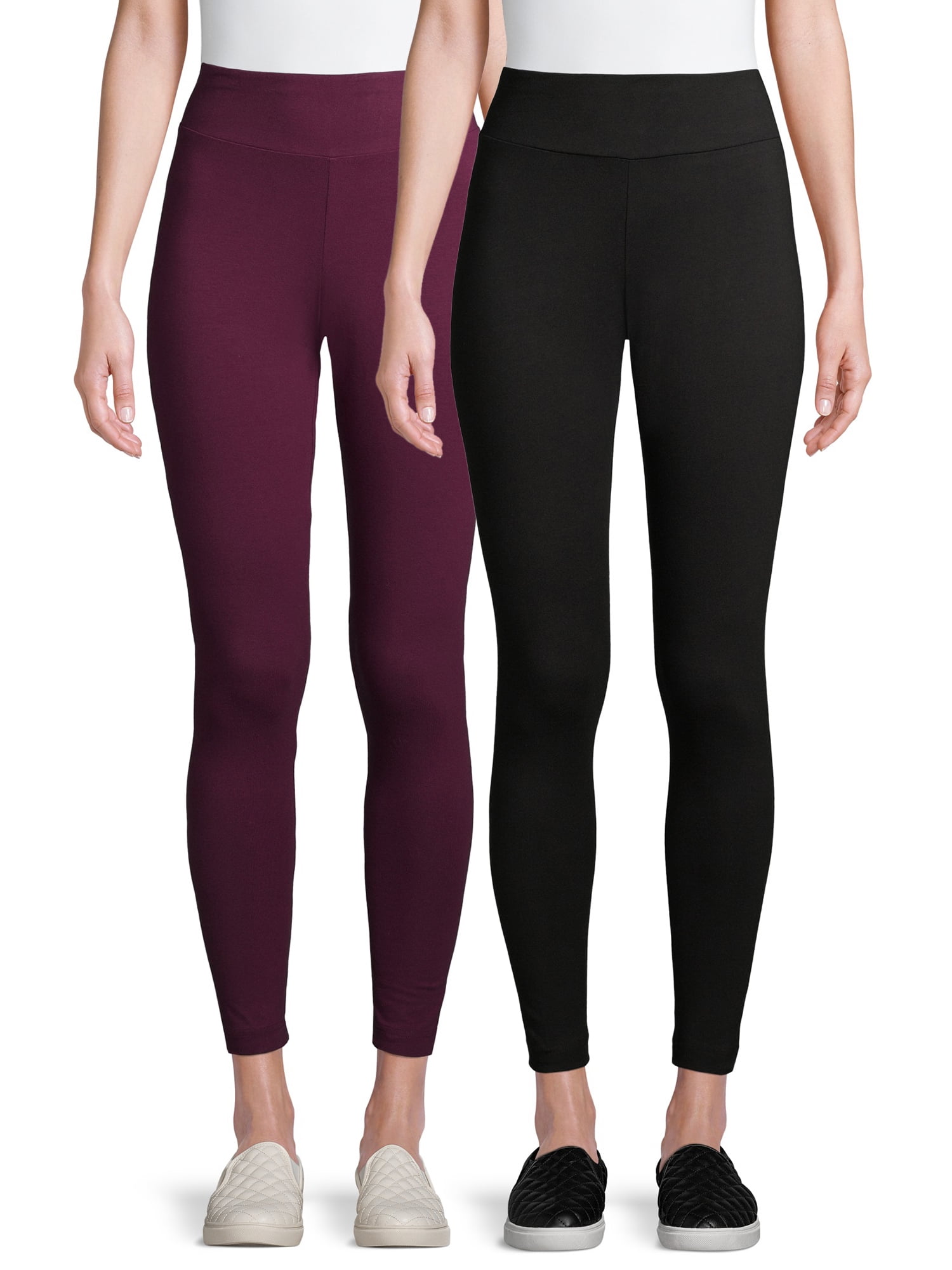 Time and Tru Women's Knit Leggings, 2pack