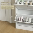 thumbnail image 5 of HOMCOM Slim Shoe Cabinet with 2 Flip Drawers & Adjustable Shelves, White, 5 of 8