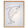 thumbnail image 1 of Dolphin Line Drawing Black and White Illustration Art Print Framed Poster Wall Decor 12x16 inch, 1 of 5