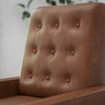 thumbnail image 6 of Merrick Lane Darcy Recliner Chair Cognac Brown Mid-Century Modern Faux Leather Tufted Upholstery Ergonomic Push Back Living Room Recliner, 6 of 16