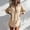 Khaki, variant on Womens Linen Button Down Shirt Casual Long Sleeve Cotton Blouse Loose Fit Collared Work Gauze Tops with Pocket Loose Tunic Style To Hide Belly And Arm Fat White L
