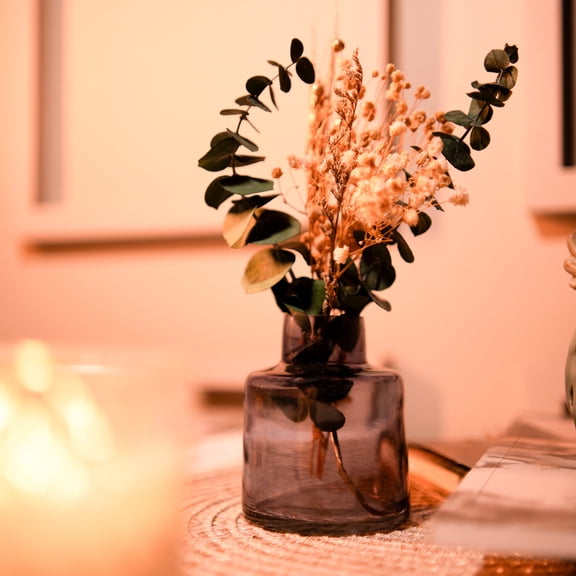 Rustic Charm Vase with Dried Flower Arrangement | Decorative Flower Vase for Home Decor | Natural Botanical Accent for Living Room Bedroom Office and Table Centerpiece