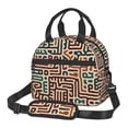 thumbnail image 1 of DouZhe Lunch Bags for Women and Men, Abstract Mayan Style Lines Prints Reusable Portable Insulated Cooler Waterproof Lunch Tote Bag for Travel Work Picnic, 1 of 7
