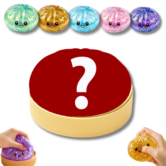 2026 New Mystery Glitter Dumpling Squishy Blind Box, collectible bao squishies with steamer case, stress relief fidget, Halloween travel toy for kids 1PC Random