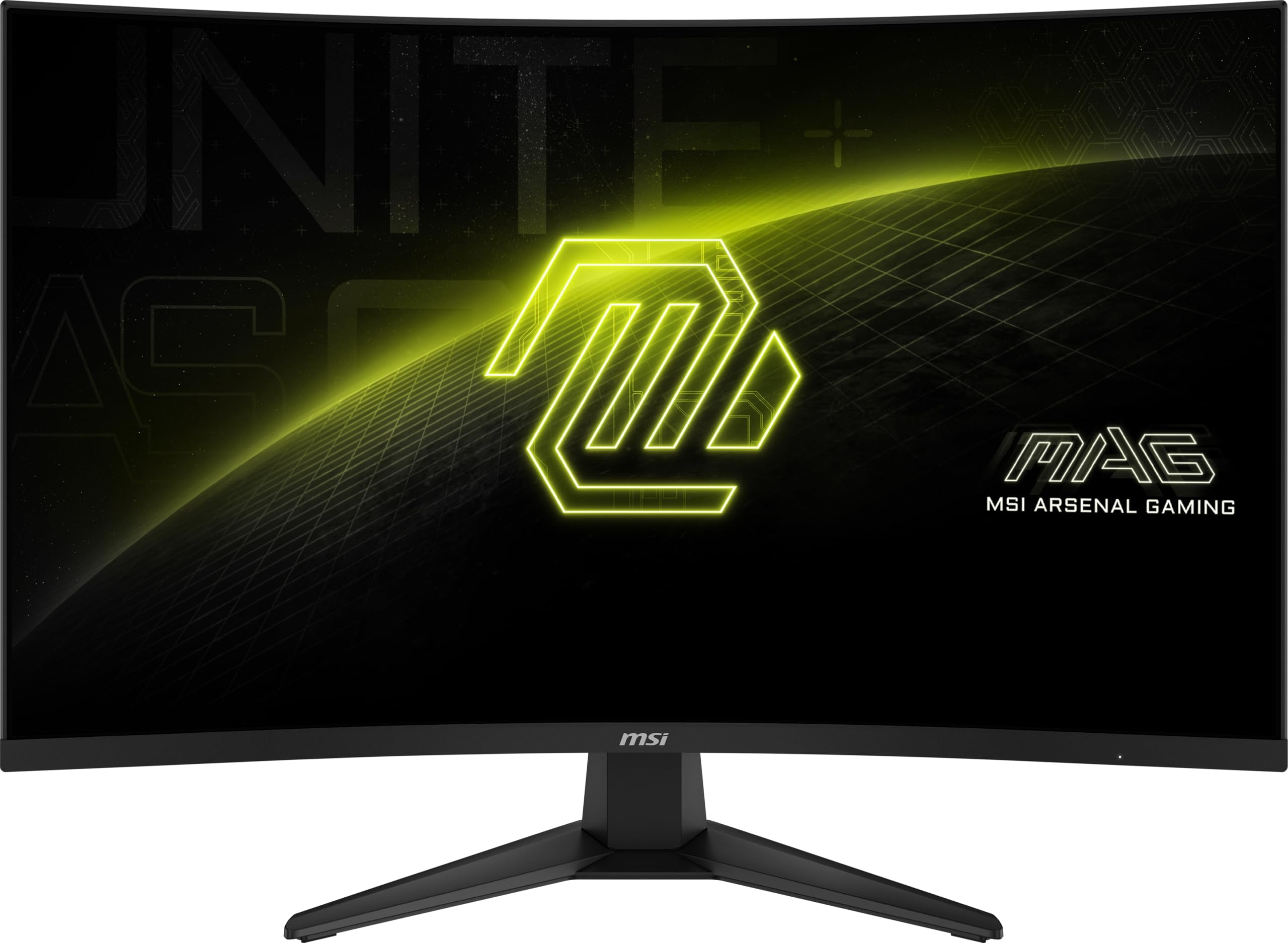Refurbished MSI MAG 325CQF 32-Inch Curved Gaming Monitor, Rapid VA Panel, 2560 x 1440 QHD, 180Hz Refresh Rate, 0.5ms Response Time, AMD Adaptive Sync, AI Vision, USB-C, DisplayPort, HDMI, Black