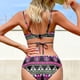 thumbnail image 4 of MKLEKYY Trajes De Baño Women High Waisted Bikini Sexy Push Up Two Piece Swimsuits Vintage Swimsuit Two Piece Retro Ruched High Waist Print Bikini Set 1773, 4 of 6