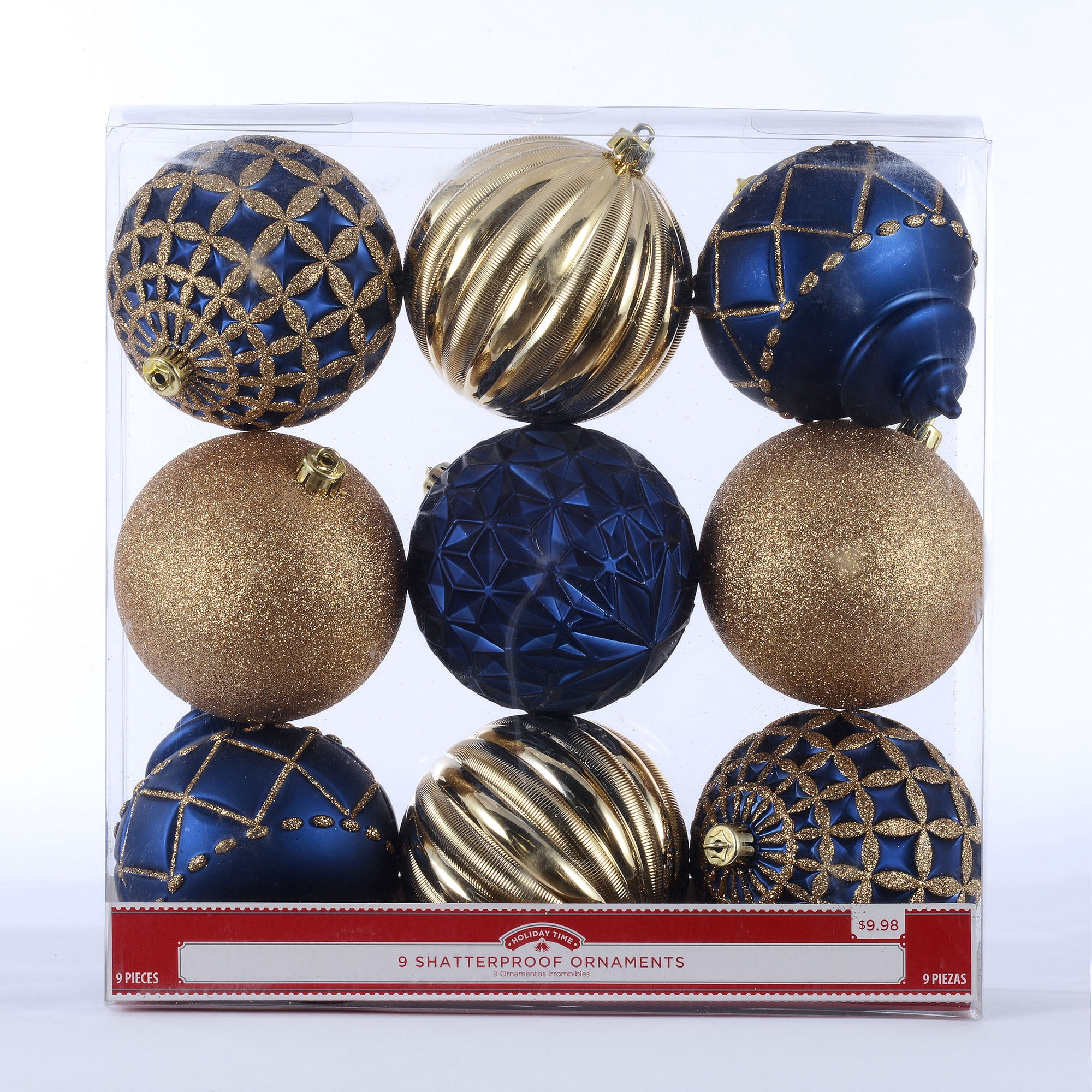 Holiday Time Shatterproof Ornaments. walmart photo center ornaments. 