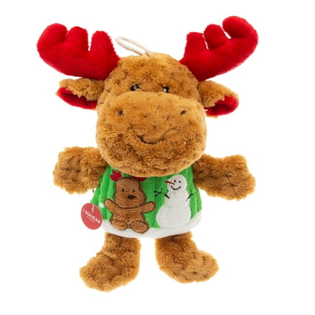 Vibrant Life Holiday 9.5-inch Stuffed Plush Christmas Winter Reindeer Dog Toy