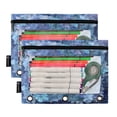 thumbnail image 2 of 2 Pack Flip Folders with Clear PVC Window Binder Pouches 3-Ring Binder Organizer for Office & Home Butterflies Books and Flowers, 2 of 6