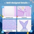 thumbnail image 5 of Princess Tent for Girls with Lights, Large Pretend Play Tent Castle w/Carry Bag & Stickers & Detachable Fishtail Top Indoor, 67”x55” Ocean-Theme Kids Playhouse Gift for Toddler Age 3+, 5 of 8