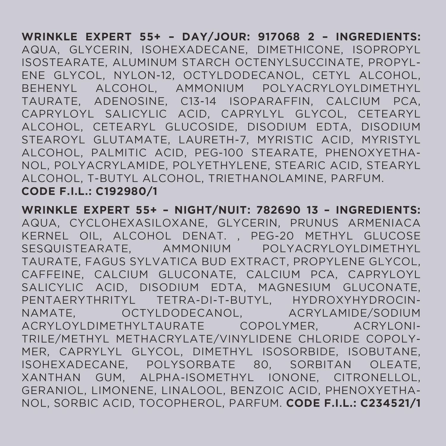 Crème de Jour & Crème de Nuit 55+ Anti-Rides avec Calcium, 1 Kit | Wrinkle Expert Avec Calcium