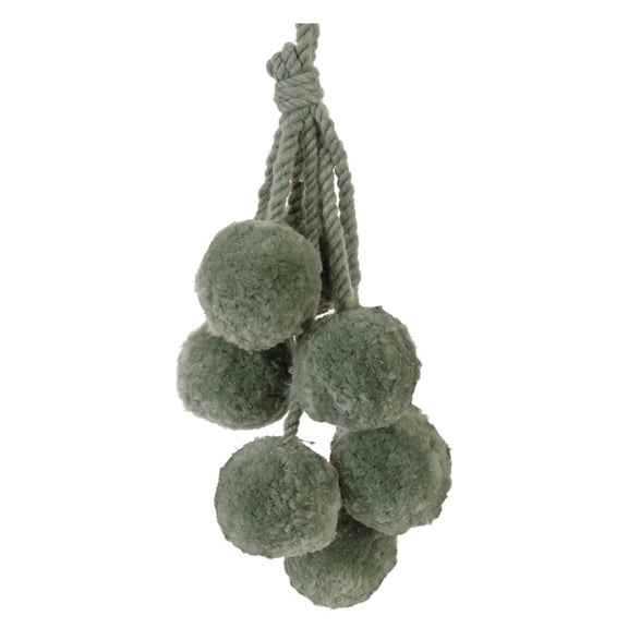 Melrose Sage Green Pom Pom Cluster Drop Ornament Set of 4
