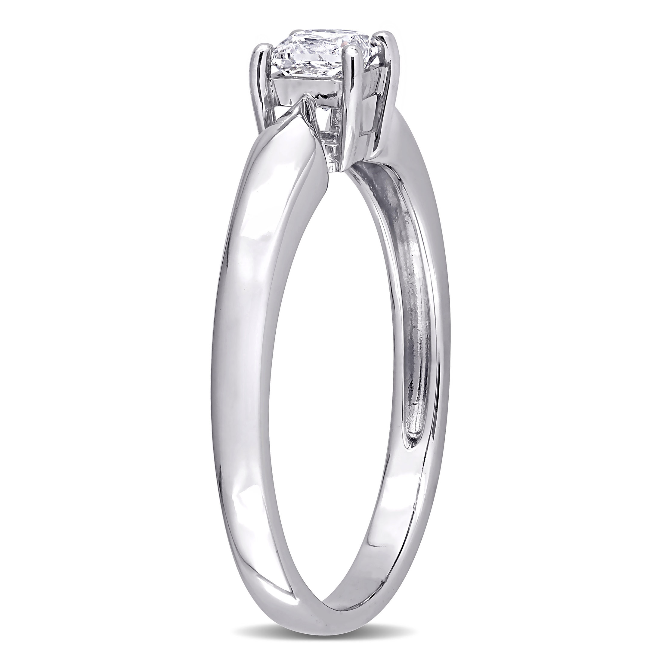Miabella Women's 1/3 Carat T.W. Princess-Cut Diamond 10kt White Gold Solitaire Engagement Ring - image 3 of 7
