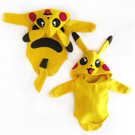 Pokemon Go Toddler Infant Baby Boy Girl Pikachu Outfit Jumpsuit Rompers Cosplay Halloween Costume