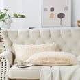 thumbnail image 4 of Home Soft Things Luxury Shaggy Faux Fur Throw Pillow Cases, Ultra Soft Plush Pillow Covers Fluffy Decorative Cushion Covers, No Pillow Insert, Set of 2, Ivory, 14x26 Inch, 4 of 7