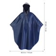 thumbnail image 2 of Mens Womens Cycling Bike Raincoat Rain Cape Poncho Hooded Windproof Rain Coat Mobility Scooter Cover (Navy Blue), 2 of 3