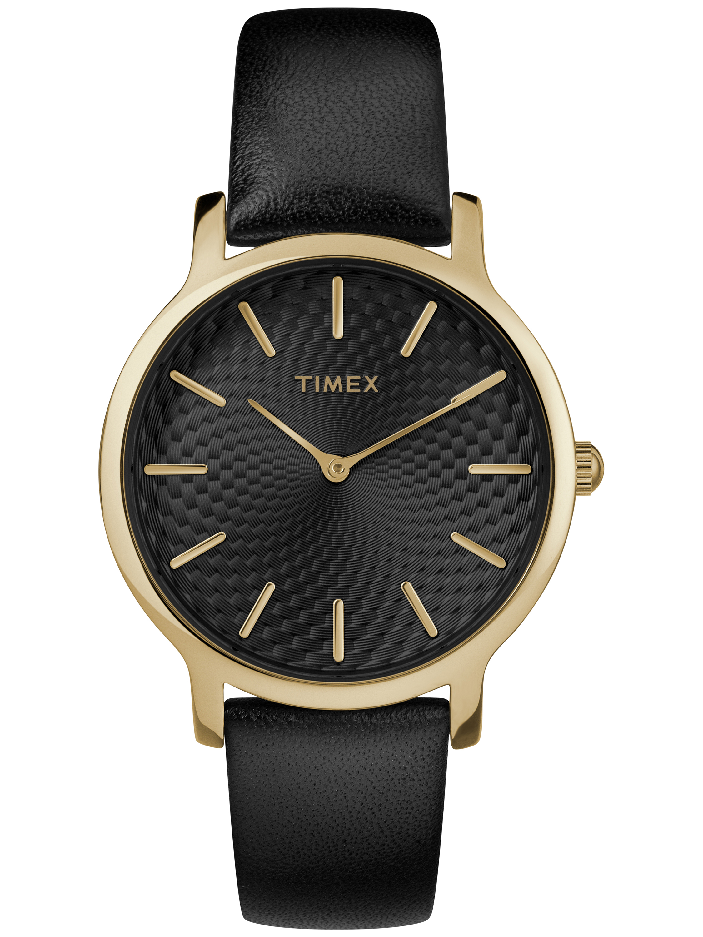 Timex Timex Women s Metropolitan 34mm Black Gold Leather Strap Watch Timex Timex Women s Metropolitan 34mm Black Gold Leather Strap Watch