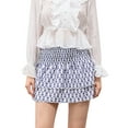 thumbnail image 2 of Musuos Women's Summer Mini Skirts High Waist Layered Ruffle A-Line Skirts for Casual Daily, 2 of 9