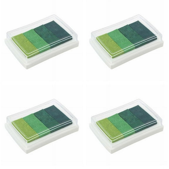 4X Inkpad Craft Multi Gradient Green 4 X Colors Ink Stamp Pad Oil Based