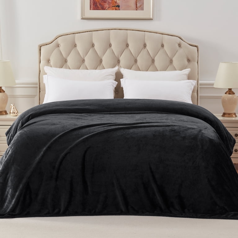 Exclusivo Mezcla King Flannel Fleece Blanket, Black photo 4