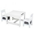 thumbnail image 3 of Clearance! Kids Table & 2 Chairs Set,3 in 1 Wooden Children Activity Table with Storage Drawer & Detachable Blackboard,Toddler Table and Chair Set for Playing, Drawing, Reading, 3 of 7