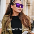 thumbnail image 6 of Fozono Oversized Flat Top Shield Sunglasses, Unisex One Piece UV Protection, 6 of 6