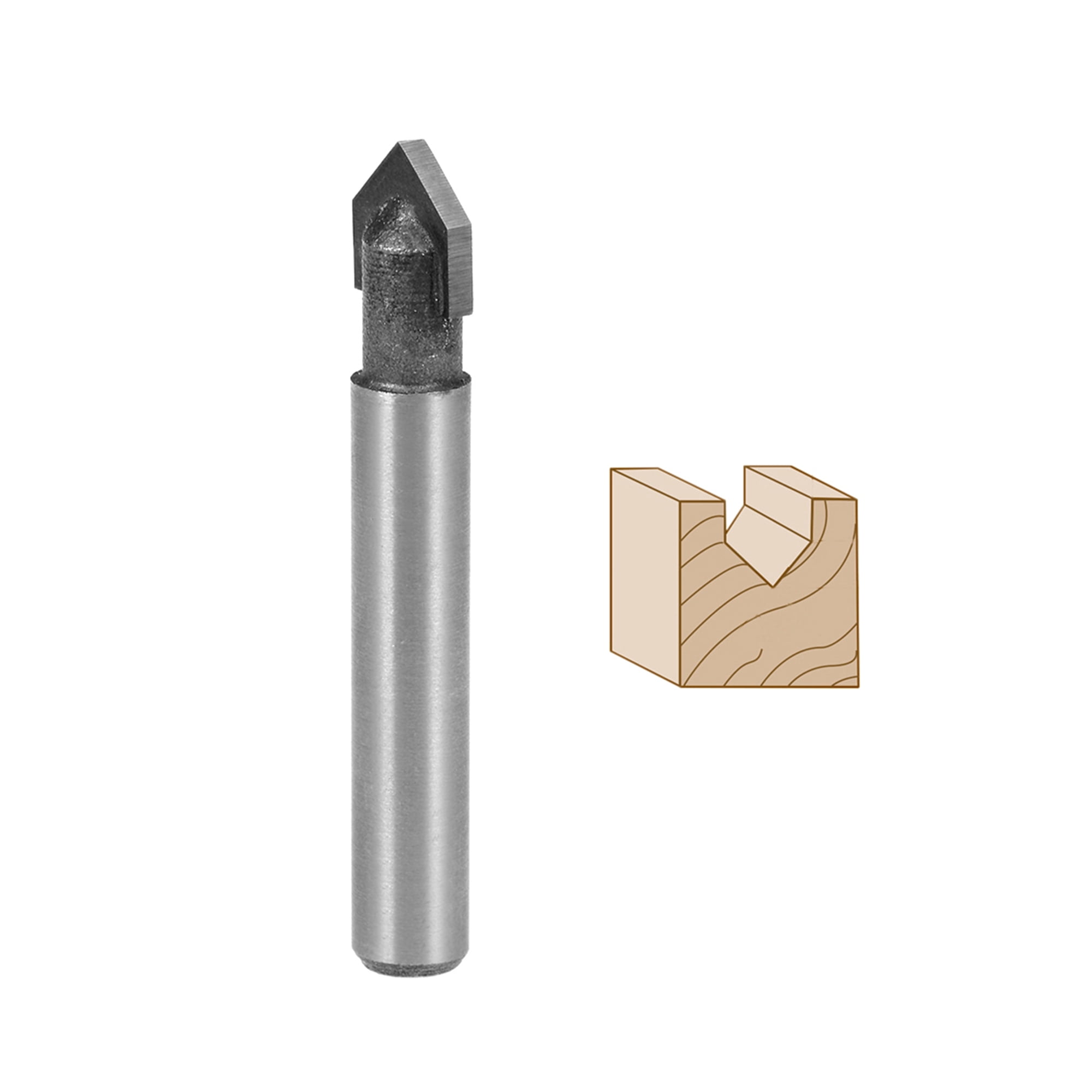 Router Bit 1/4 Shank 5/16 inch Dia 90 Degrees VGroove End Mill