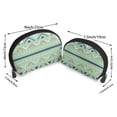 thumbnail image 2 of YFYANG 2 Piece Women's Portable Makeup Bags, Green Retro Abstract Decoration Clutch Travel Toilet Bags Cosmetic Organizer, 2 of 7