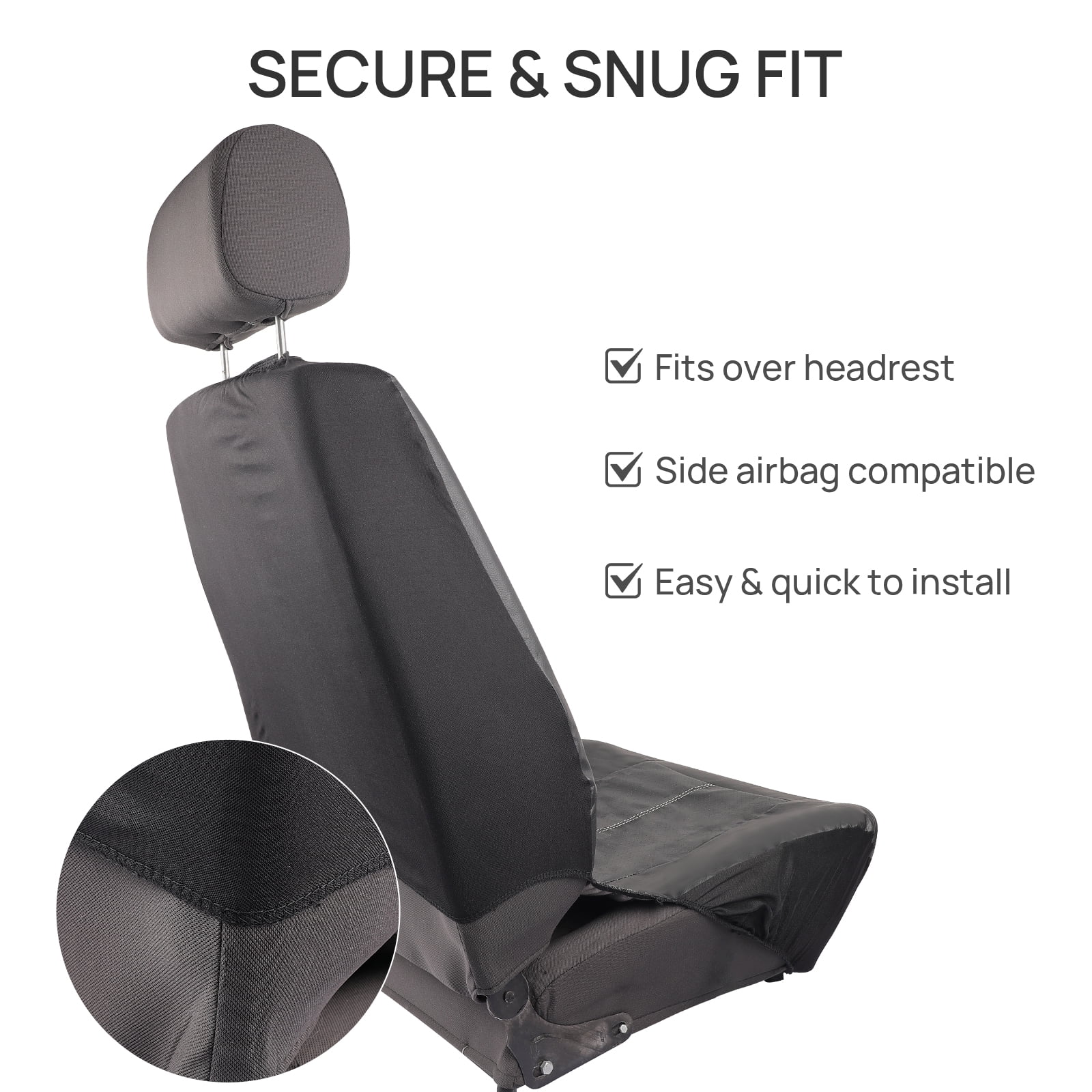 OTOEZ Universal PU Car Seat Cover Breathable 5 Seats Leather Full Set Waterproof Cushion for Sedan SUV Truck