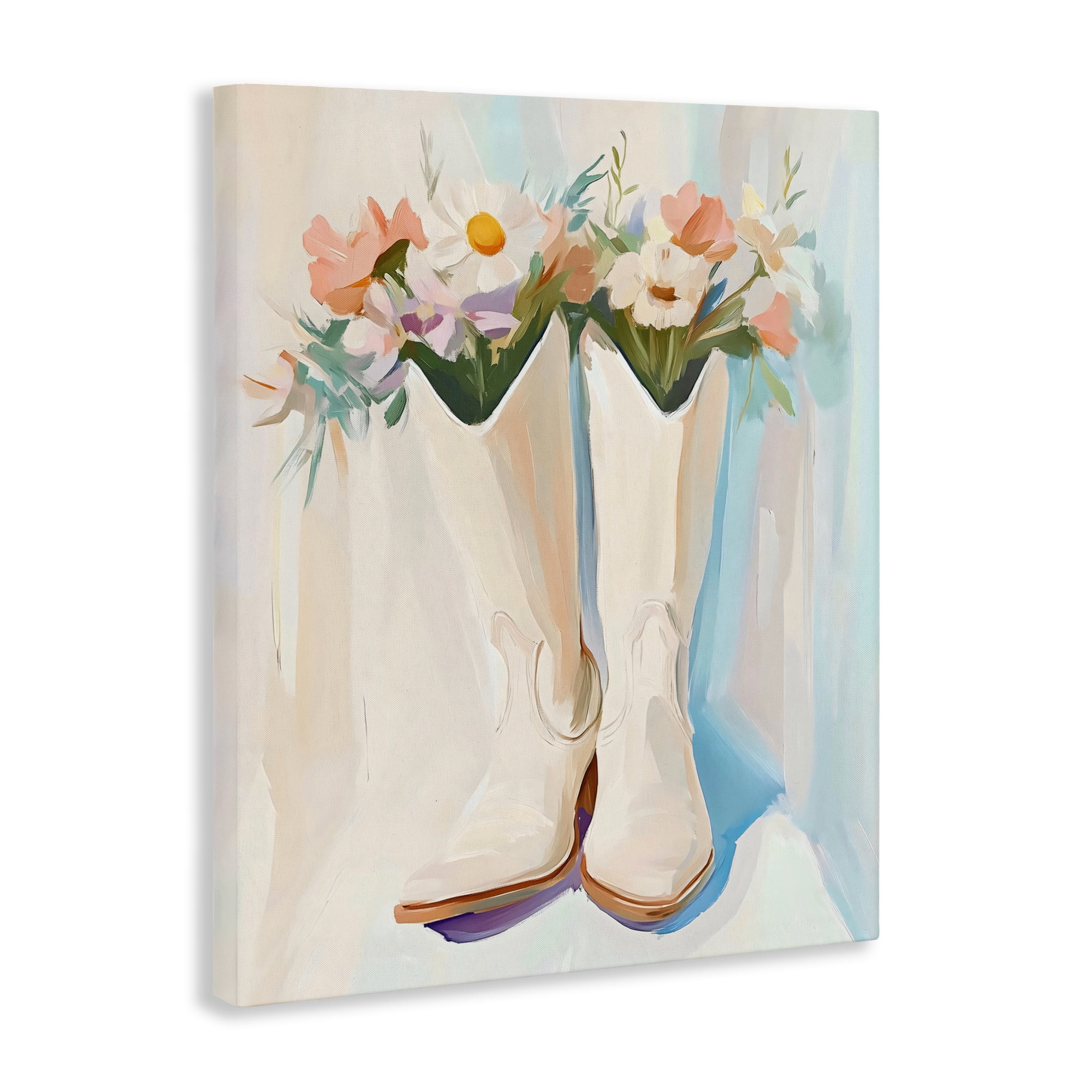 Stupell Industries Floral White Cowgirl Boots Canvas Wall Art, design by The Prints Vibe