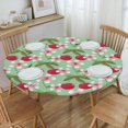 thumbnail image 4 of muroi Flowers and Cherry Round Fitted Tablecloth, Waterproof Round Table Cloth with Elastic Edged Washable Table Cover for Indoor Outdoor Fits 45"-50" Tables, Medium, 4 of 6