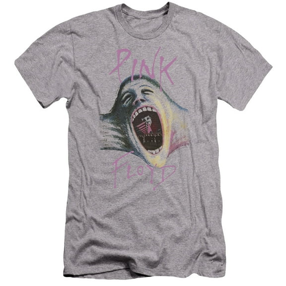 Pink Floyd Mouth The Wall Premium Adult 30/1 T-Shirt Athletic Heather