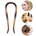 thumbnail image 3 of Accesorios para el cabello Unique Bargains 1 Pc Pinza para el cabello en forma de U 4.33"x1.57" Marrón oscuro Marrón transparente, 3 of 5