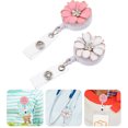 thumbnail image 6 of NUOLUX 2Pcs Flower Rhinestone Badge Clip Retractable Badge Holder ID Name Badge Holders, 6 of 6