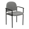thumbnail image 3 of Flash Furniture Comfort Gray Fabric Stackable Steel Side Reception Chair with Arms, 3 of 13