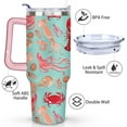 thumbnail image 3 of 40oz Funny Red Lobster Stainless Steel Flip Straw Tumbler Spill Proof Travel Cup Double Wall Vacuum Insulated Coffee Mug with Top Handle, 3 of 6