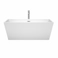 thumbnail image 3 of Wyndham Collection  Sara 63-inch White Freestanding Soaking Bathtub, 3 of 5